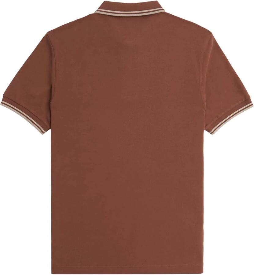 Fred Perry Twin Tipped Short Sleeve Polo Shirt Heren Brown- Heren Brown - Foto 4