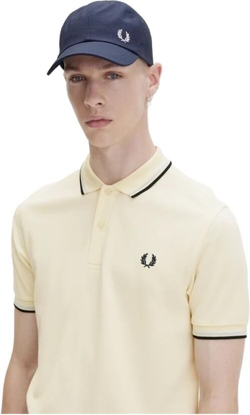 Fred Perry Beige Polo Shirt met Grafische Print Beige Heren