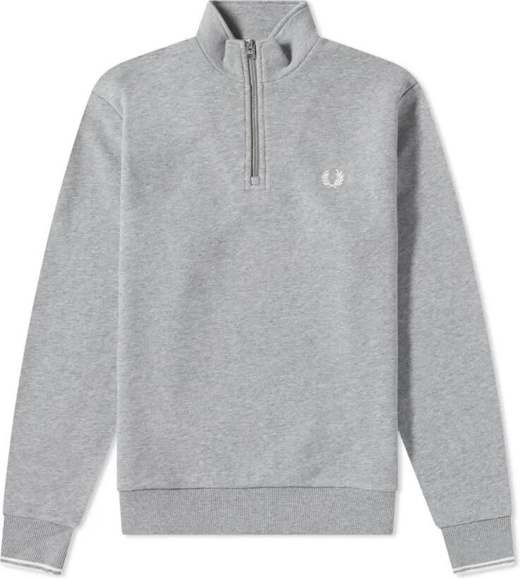 FRED PERRY Heren Truien & Vesten Half Zip Sweatshirt Lichtgrijs - Foto 5