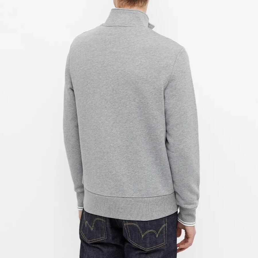 FRED PERRY Heren Truien & Vesten Half Zip Sweatshirt Lichtgrijs - Foto 4