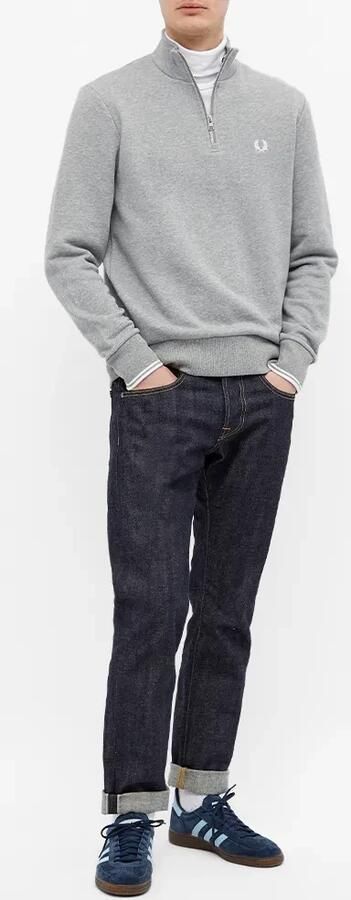 FRED PERRY Heren Truien & Vesten Half Zip Sweatshirt Lichtgrijs - Foto 12