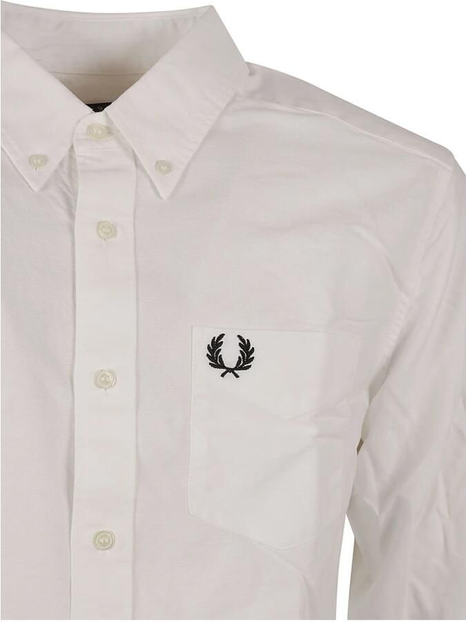 Fred Perry Klassieke Oxford Katoenen Button Down Overhemd White Heren