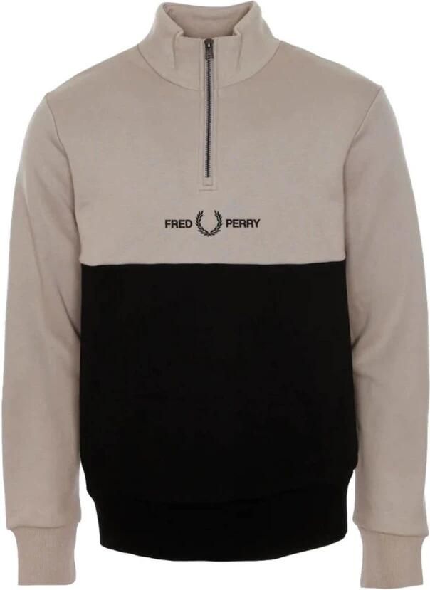Fred Perry Zwarte Sweater Embroidered Half Zip Sweat - Foto 2