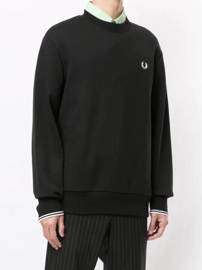 Fred Perry Heren Sweatshirt met Dubbele Streep Manchet Black Heren - Foto 6