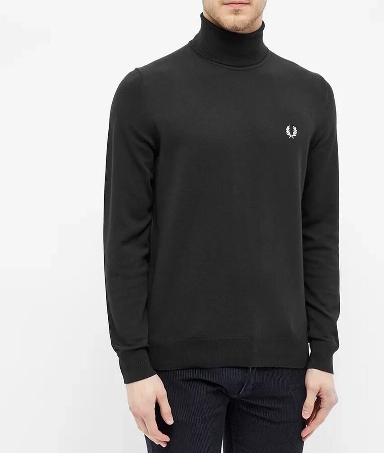 Fred Perry College Coltrui Zwart Dierenpatroon Winter Coltrui Black Heren - Foto 3