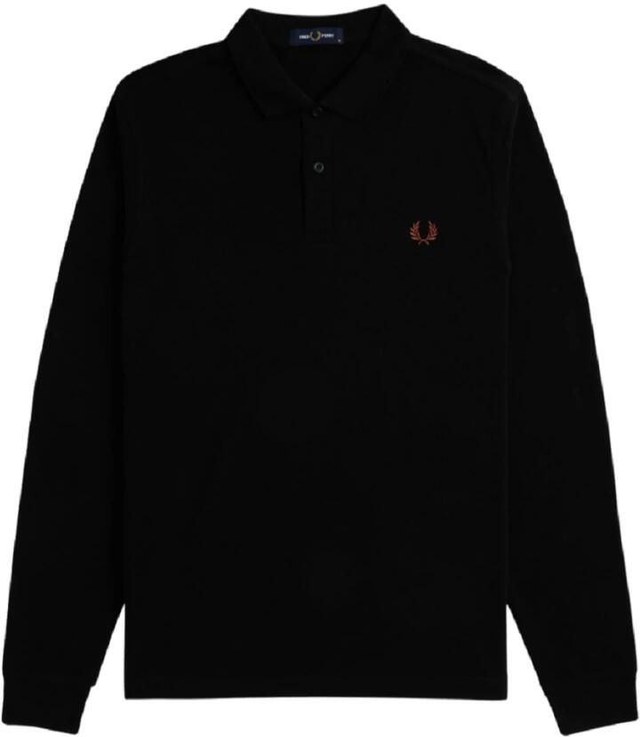FRED PERRY Heren Polo's & T-shirts Long Sleeve Plain Shirt Zwart - Foto 6