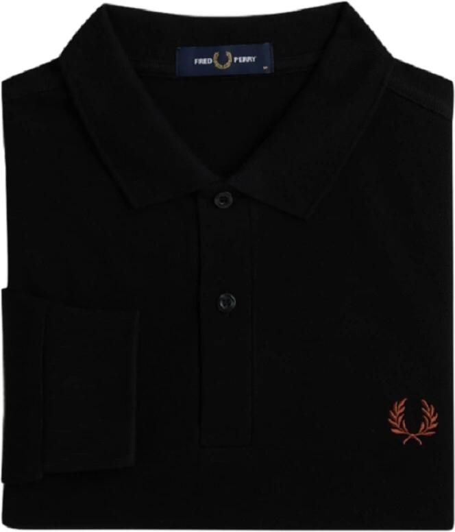 FRED PERRY Heren Polo's & T-shirts Long Sleeve Plain Shirt Zwart - Foto 2