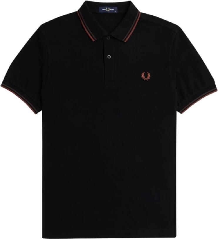 Fred Perry Zwarte Polo Shirt Herfst Winter Katoen Black Heren