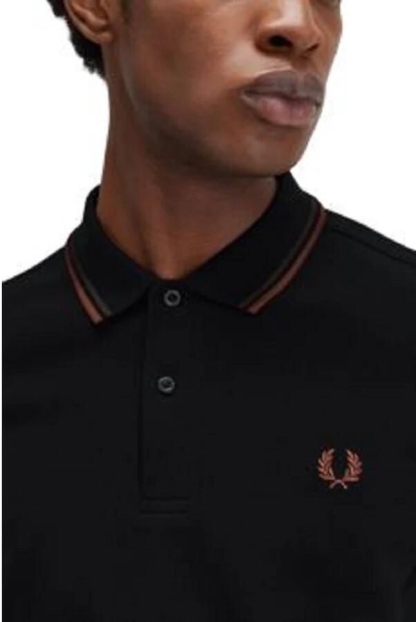 Fred Perry Zwarte Polo Shirt Herfst Winter Katoen Black Heren - Foto 2