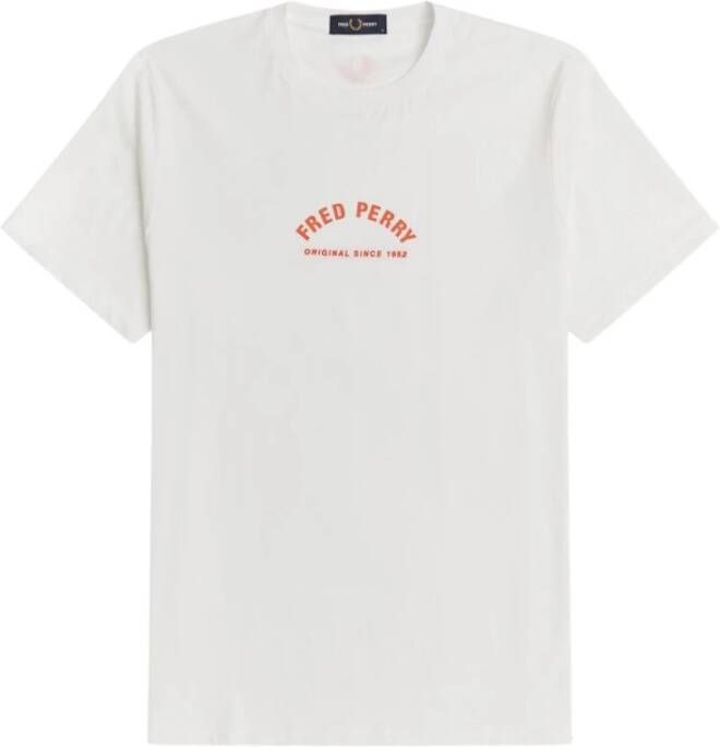 Fred Perry Gebogen t-shirt White Heren