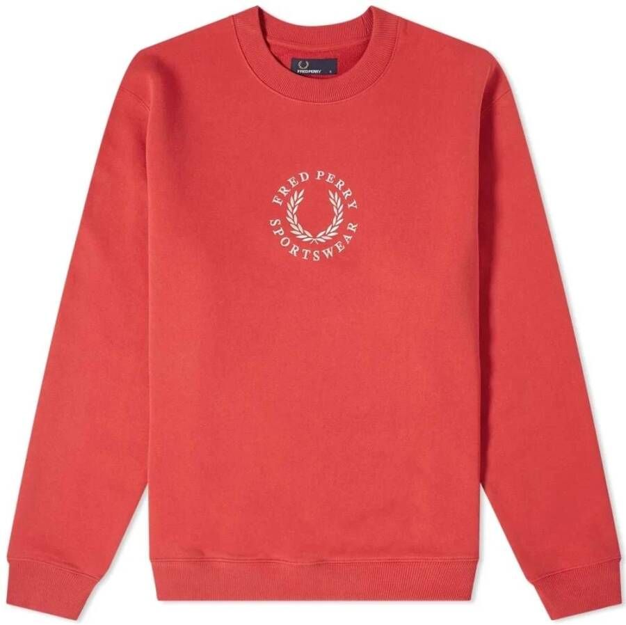 Fred Perry Geborduurd logo zweet Rood Heren