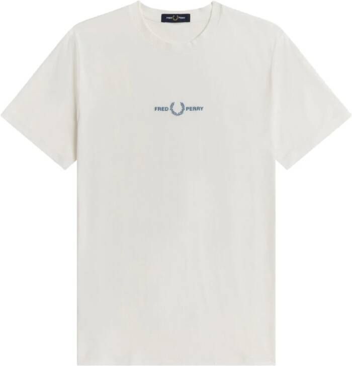 Fred Perry Geborduurd t -shirt White Heren