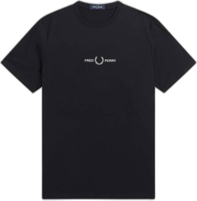 Fred Perry Geborduurd T-shirt Zwart Heren