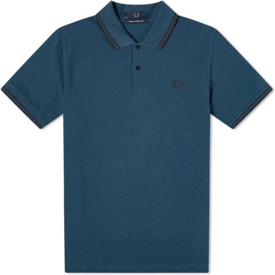Fred Perry Gekantelde Polo Shirt Blauw Heren