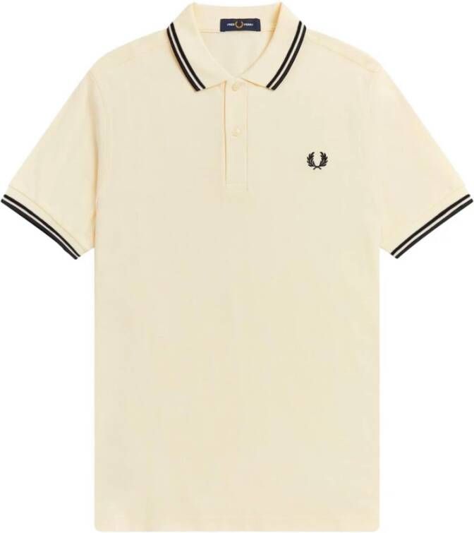 Fred Perry Crème Twin Tipped Polo T-shirts en Polos Beige Heren