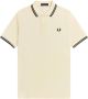 Fred Perry Crème Twin Tipped Polo T-shirts en Polos Beige Heren - Thumbnail 4