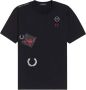 Fred Perry Grafisch T-shirt met Patchwork Design Zwart Heren - Thumbnail 1
