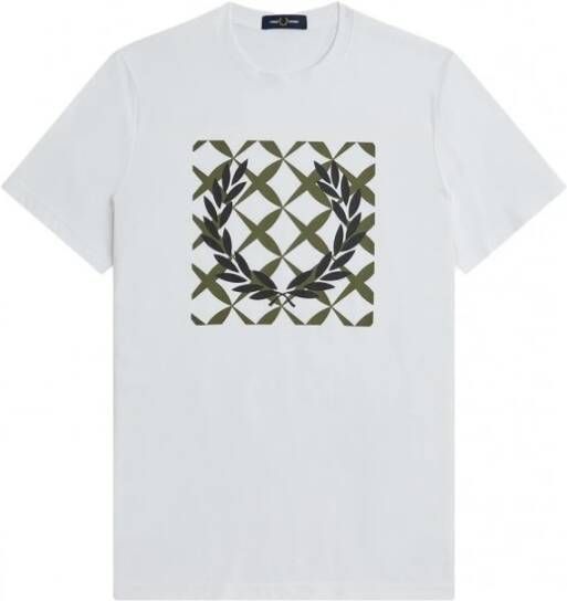 Fred Perry Grafische Logo T-Shirts White Heren