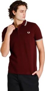 Fred Perry Granate 597 Twin Tipped Shirt Bruin Heren