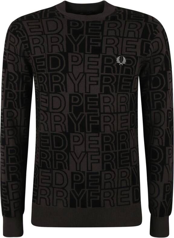Fred Perry Grijze Sweaters met FP Block Graphic Jumper Grijs Heren