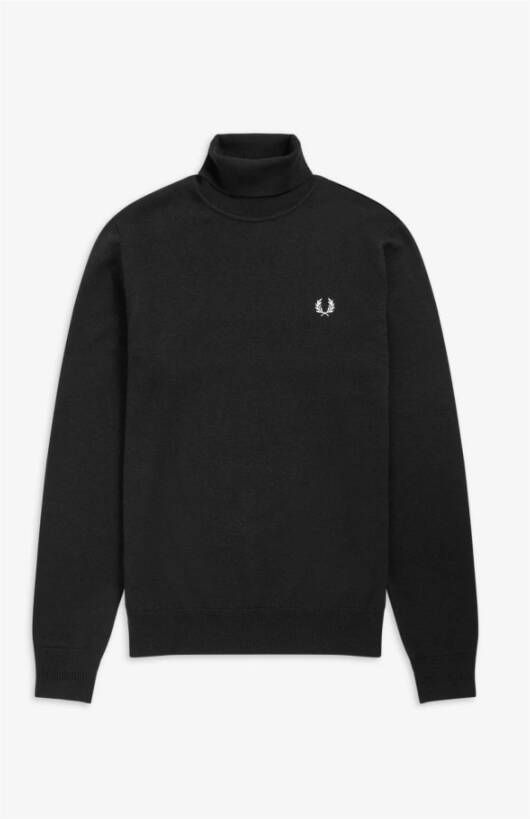 Fred Perry Maglione a collo alto con logo ricamato uomo K9552 Navy Blauw Heren - Foto 4