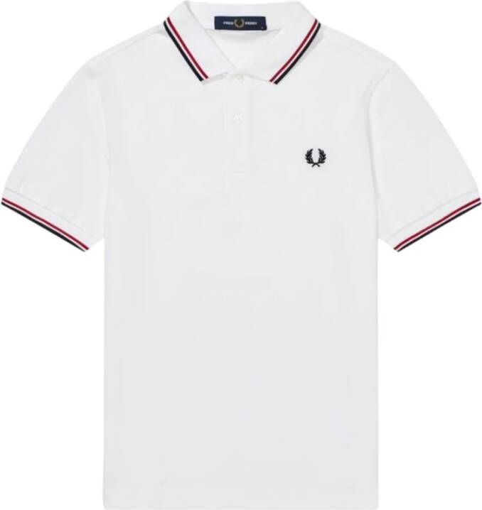 Fred Perry Twin Tipped Short Sleeve Polo Shirt Heren White- Heren White - Foto 4
