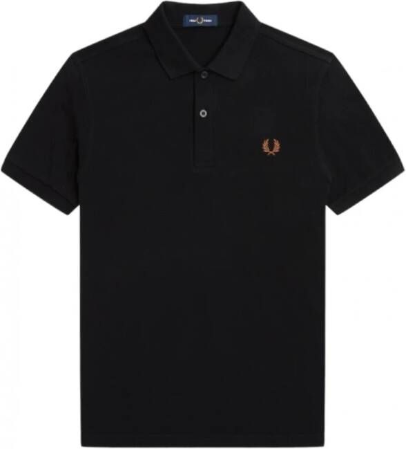 Fred Perry Heren Katoenen Piqué Polo Slim Fit Zwart Heren