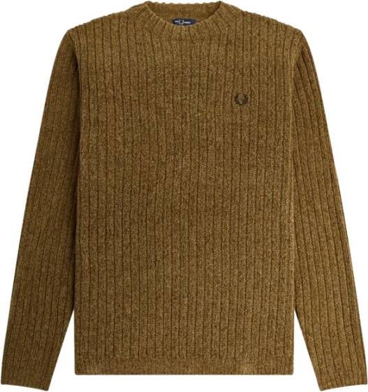 Fred Perry Heren Truien in Shaded Stone Bruin Brown Heren