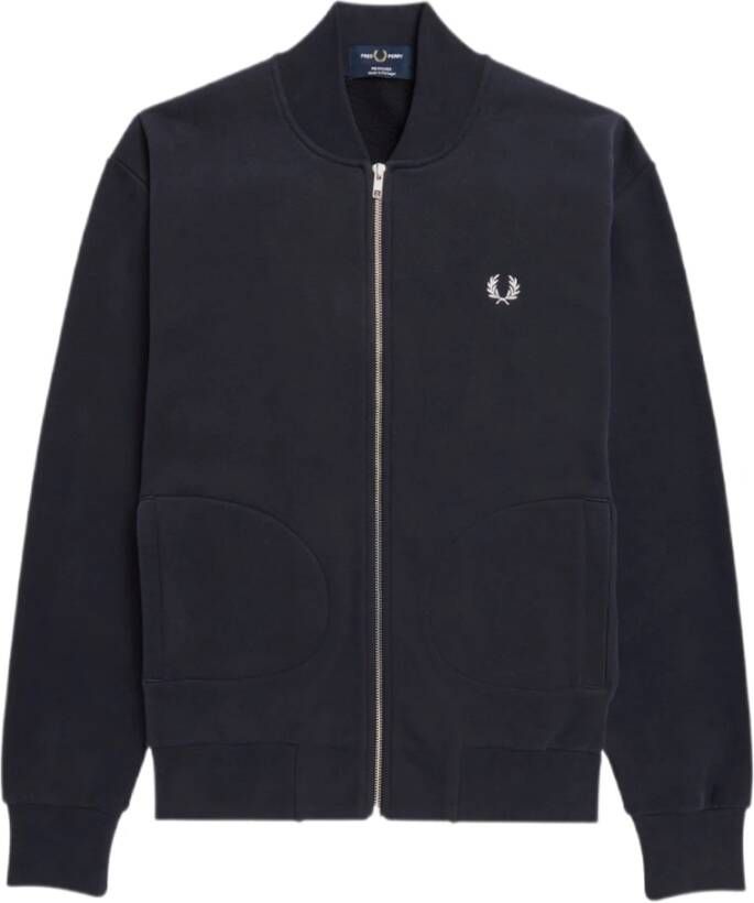 Fred Perry Heruitgaven Loopack Bomber Neck Track Jacket J4837 Navy Blauw Heren