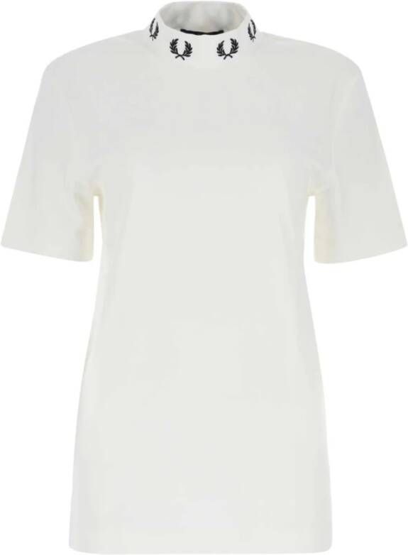 Fred Perry Ivoor katoenen oversized t-shirt Wit Dames