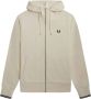 Fred Perry Capuchonkatoenritssweatshirt Beige Heren - Thumbnail 2