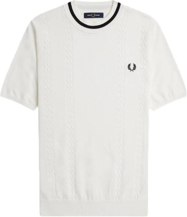 Fred Perry Klassiek katoenen T-shirt met enkele streepdetail White Heren