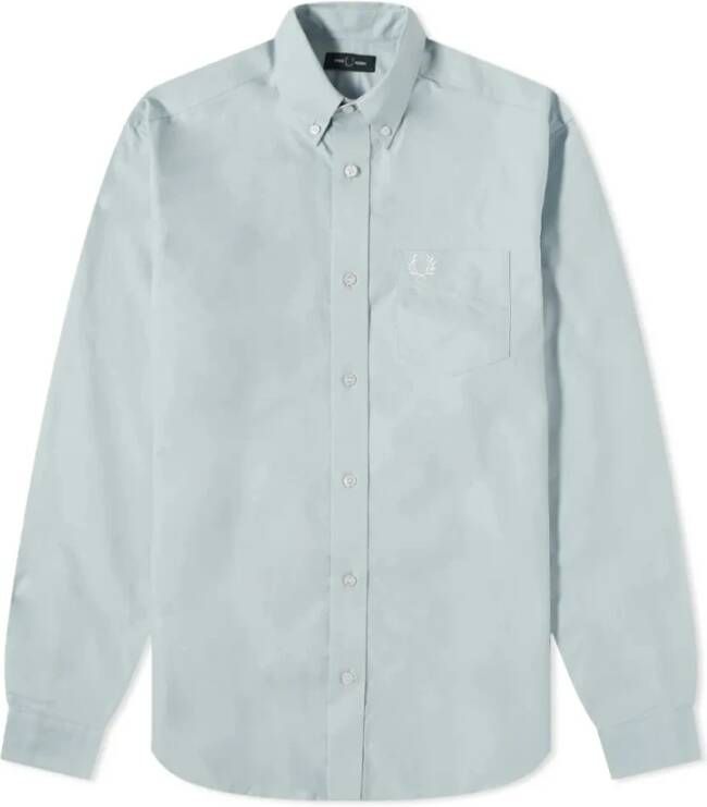 Fred Perry Klassieke Oxford Cotton Knoopshirt Grijs Heren