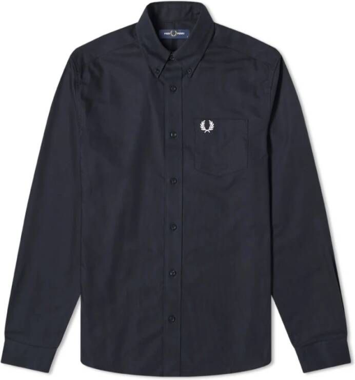 Fred Perry Knoop Oxford -shirt. Blauw Heren