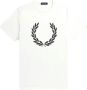 Fred Perry T-shirt manica corta girocollo e stampa Laurel Wreath uomo M4725 Bianco Wit Heren - Thumbnail 1