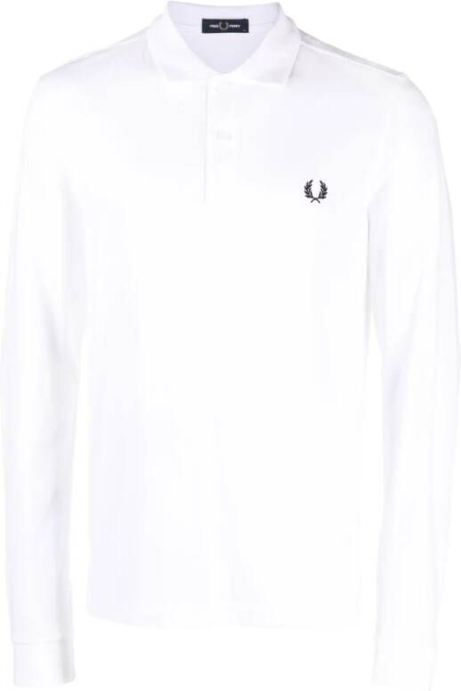 Fred Perry Long Sleeve Tops White Heren