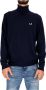 Fred Perry Maglione a collo alto con logo ricamato uomo K9552 Navy Blauw Heren - Thumbnail 2