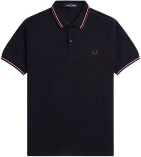 Fred Perry Donkerblauw poloshirt met korte mouwen Blue Heren