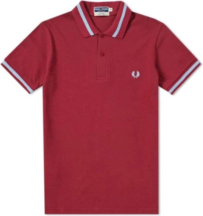 Fred Perry Original Single Tipped Polo Maroon Ice Rood Heren
