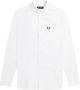 Fred Perry Witte Oxford Overhemd White Heren - Thumbnail 1