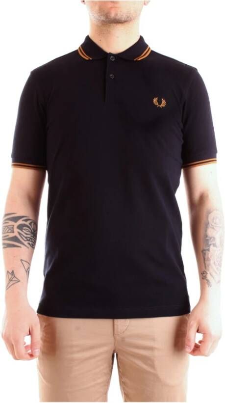Fred Perry Twin Tipped Short Sleeve Polo Shirt Heren Navy- Heren Navy
