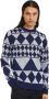 Fred Perry Paneel Argyle Crew Neck Sweater Blauw Heren - Thumbnail 1