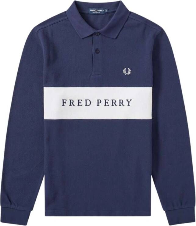 Fred Perry Paneelpeique sweatshirt Blauw Heren