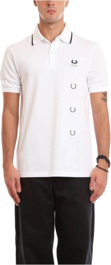 Fred Perry Patch Polo Shirt van RAF Simons White Heren