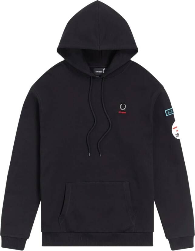 Fred Perry Patched Overhead Hoodie Zwart Heren