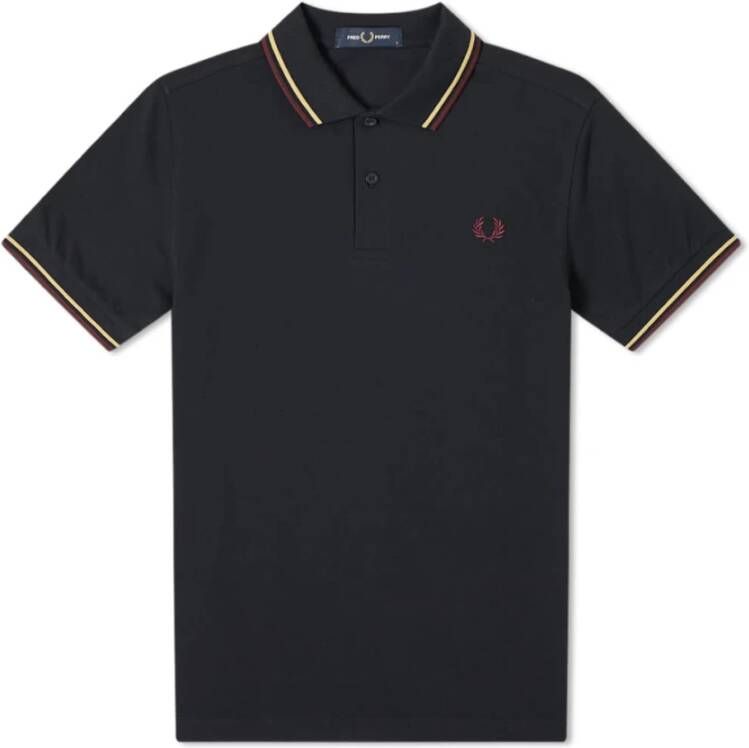 Fred Perry Piqué Polo Shirt Blauw Heren