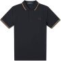 Fred Perry Piqué Polo Shirt Blauw Heren - Thumbnail 1