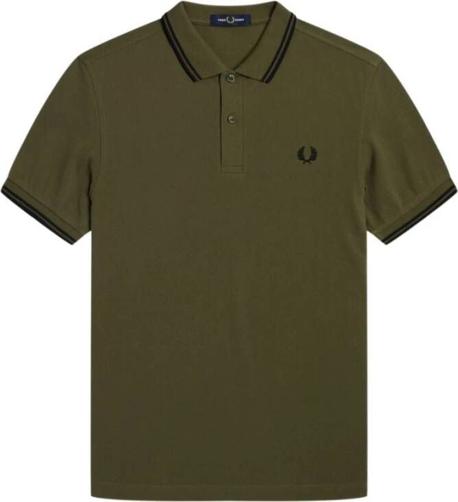 Fred Perry Katoenen Polo met Dubbele Streep Green Heren - Foto 2
