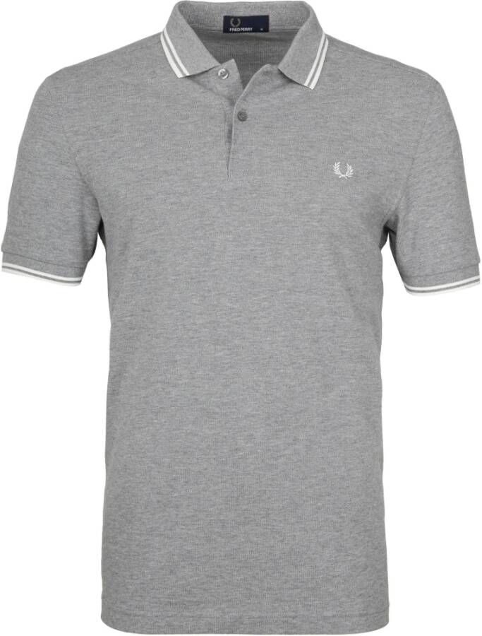 Fred Perry polo normale fit grijs effen katoen
