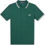 Fred Perry Heren M3600 Twin Tipped Donkergroene of Hemelsblauwe Polo Green Heren - Thumbnail 4